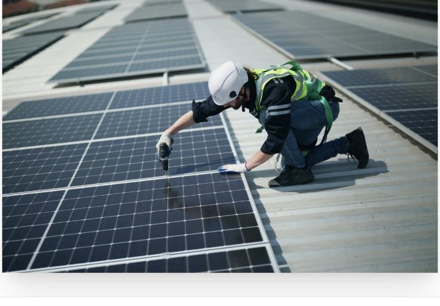 Solar installer at work